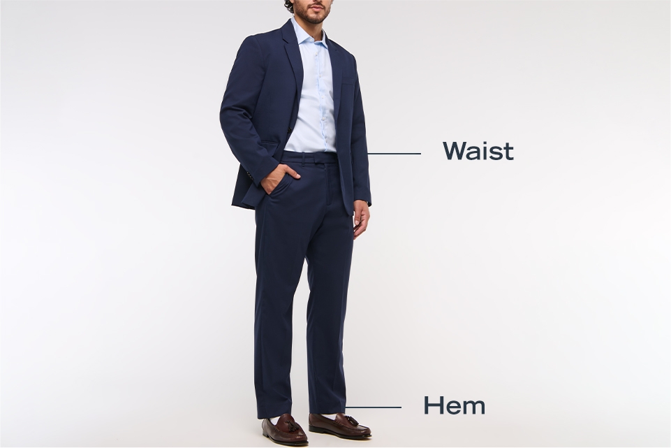Waist and Hem markers on model