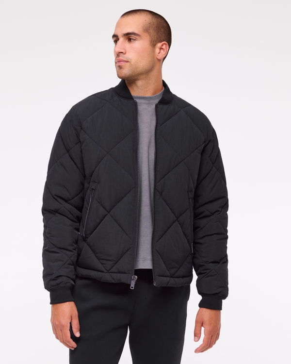 YPB Quilted Bomber Jacket, Black