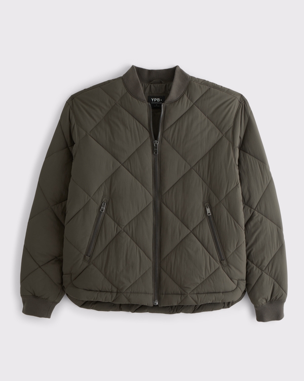 YPB Quilted Bomber Jacket, Dark Olive