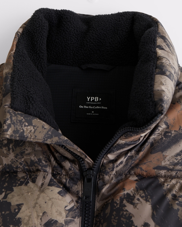 YPB On the Go Puffer Vest, Brown Camo view 2
