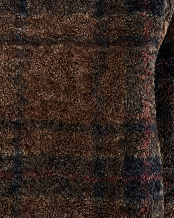 Full-Zip Sherpa Jacket, Dark Brown Pattern view 2