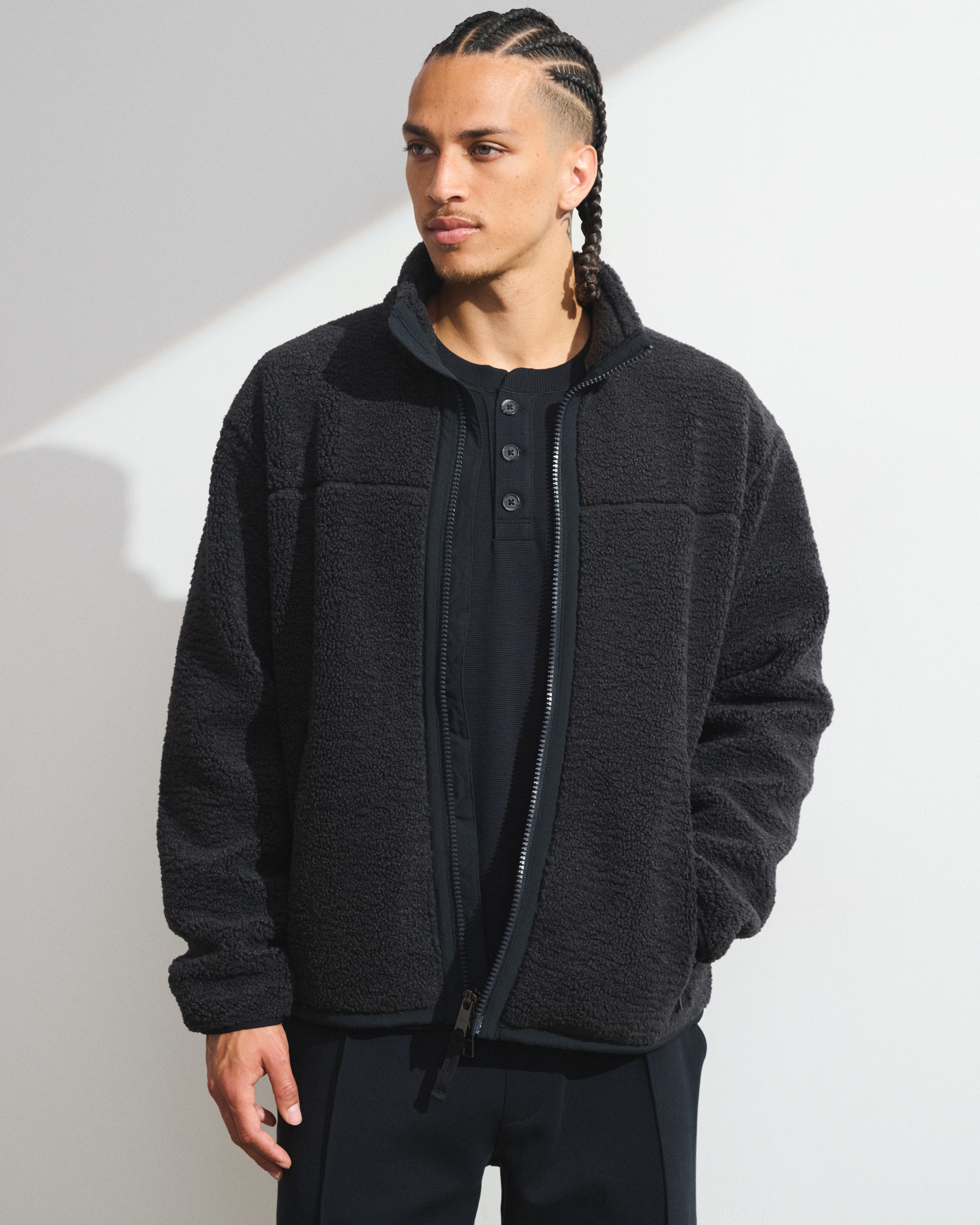 Мужские куртки Abercrombie & Fitch Full-Zip Sherpa Jacket — фото 2