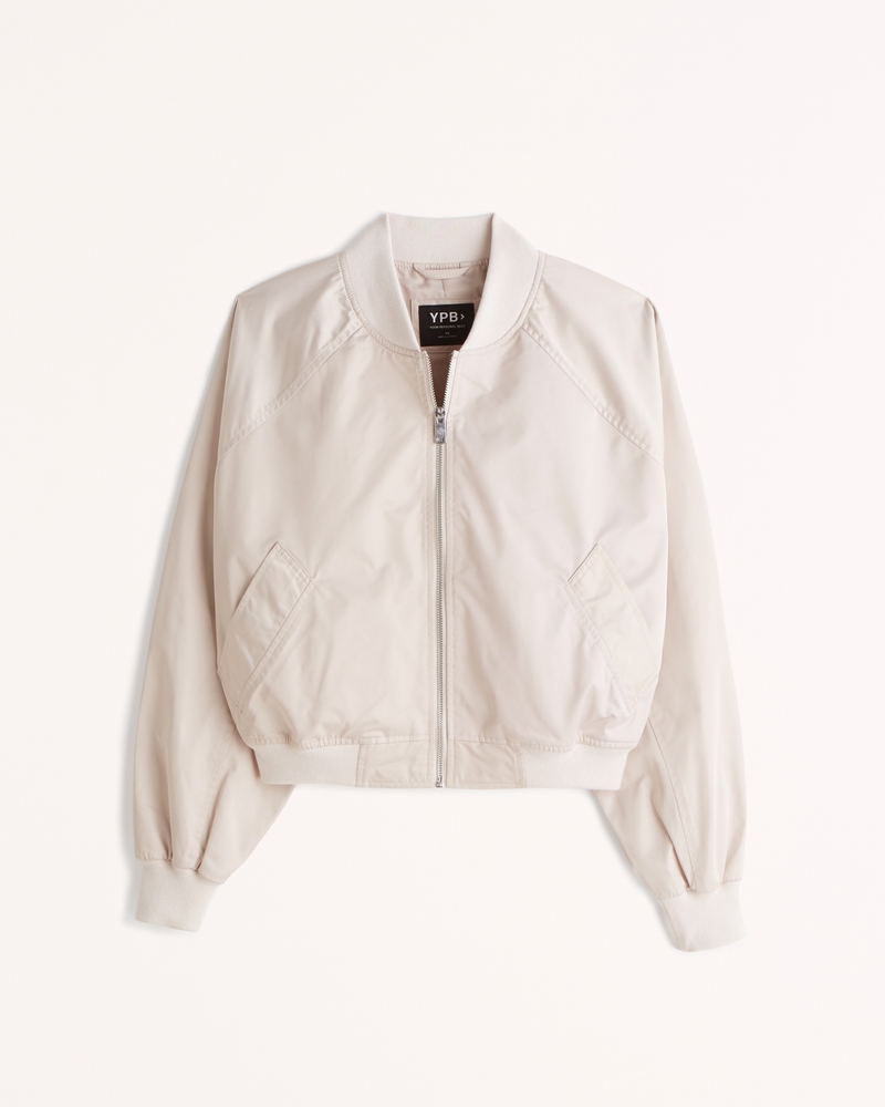 Bomber Jacket with Patches Large / White