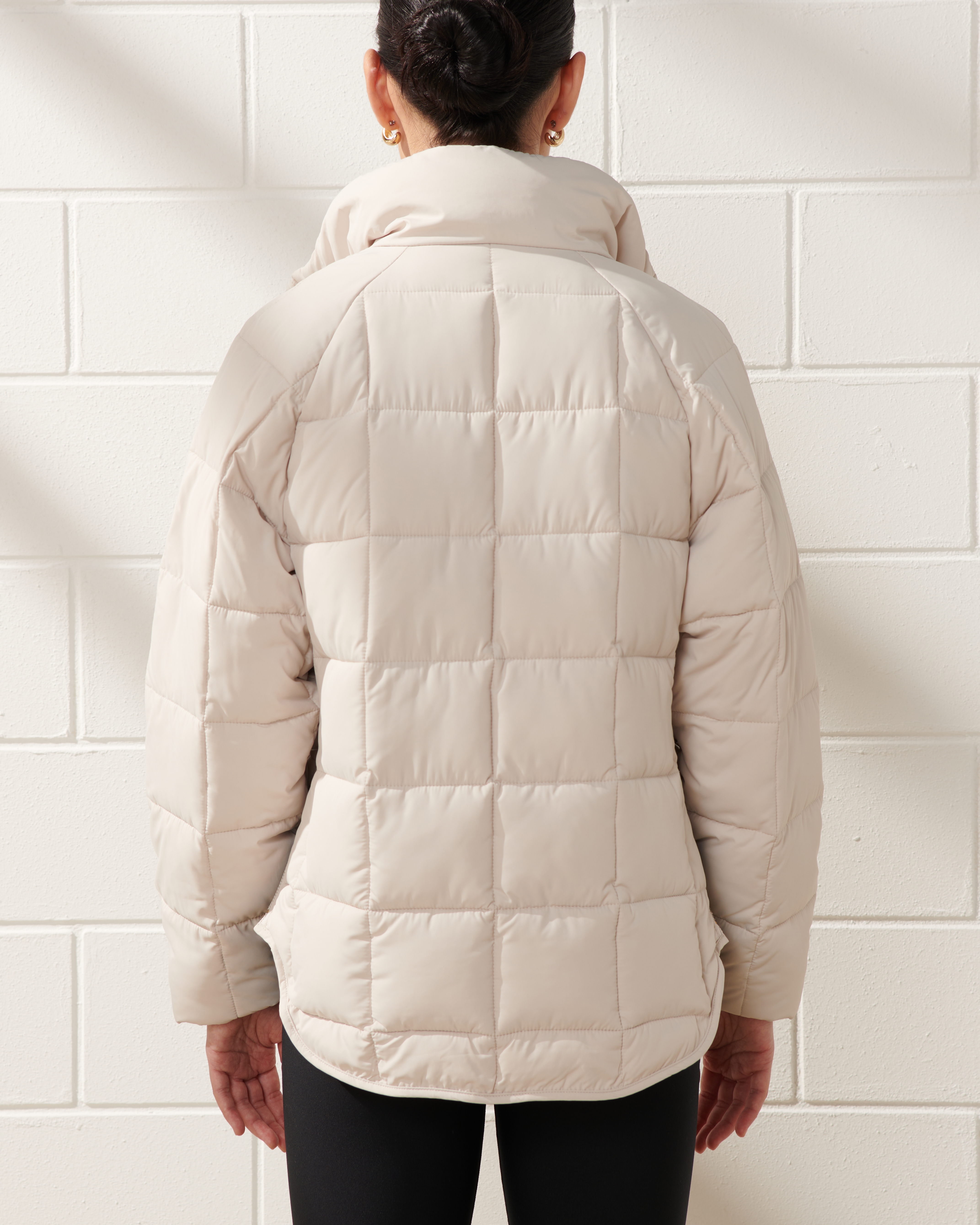 Abercrombie puffer clearance jacket women's