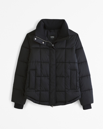 Abercrombie black puffer jacket store