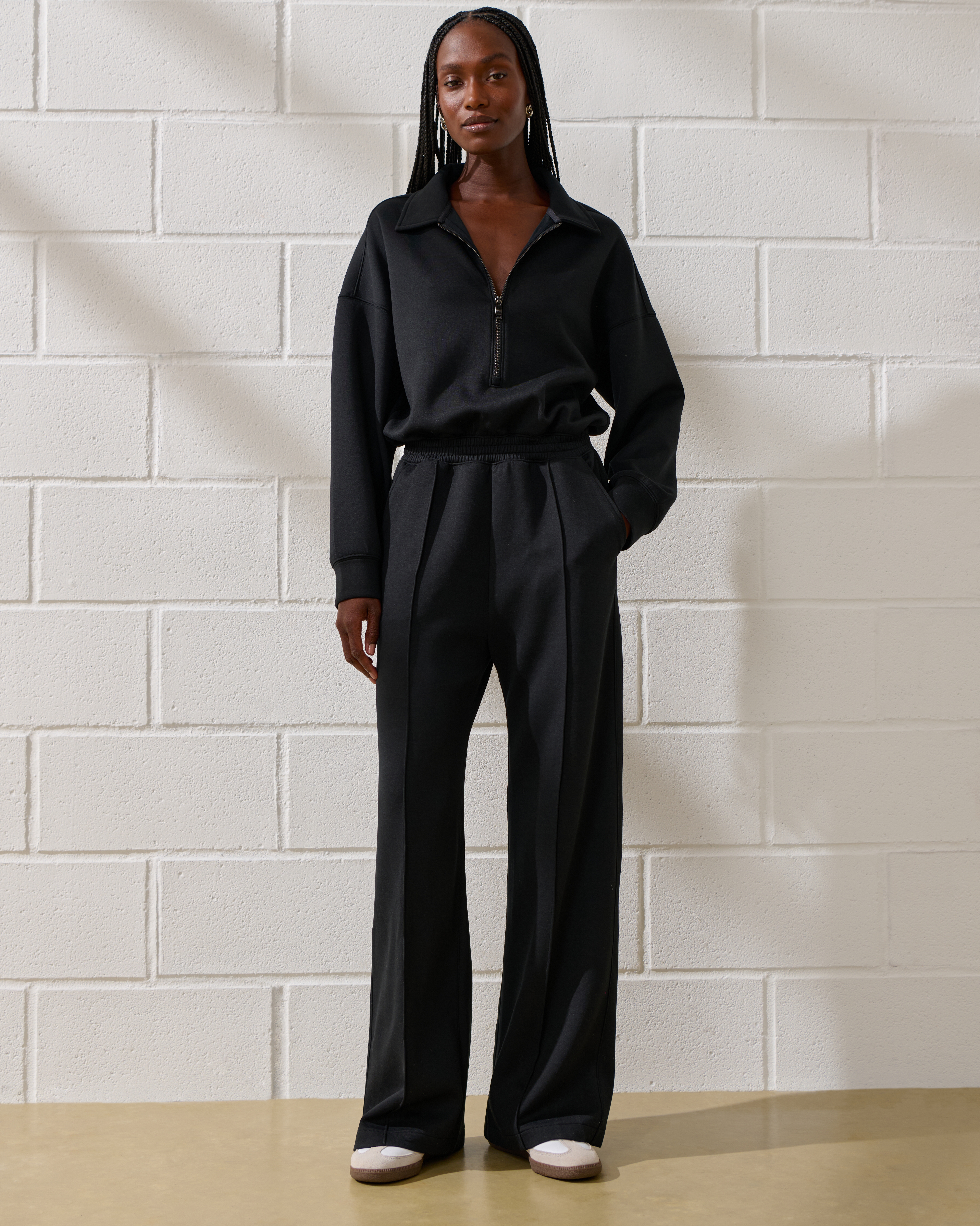 Half and half jumpsuit on sale