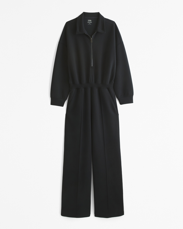 YPB neoKNIT Long-Sleeve Half-Zip Jumpsuit, Black view 1