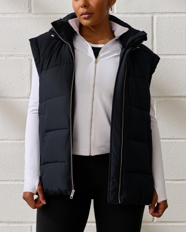 YPB Satin Puffer Vest, Onyx