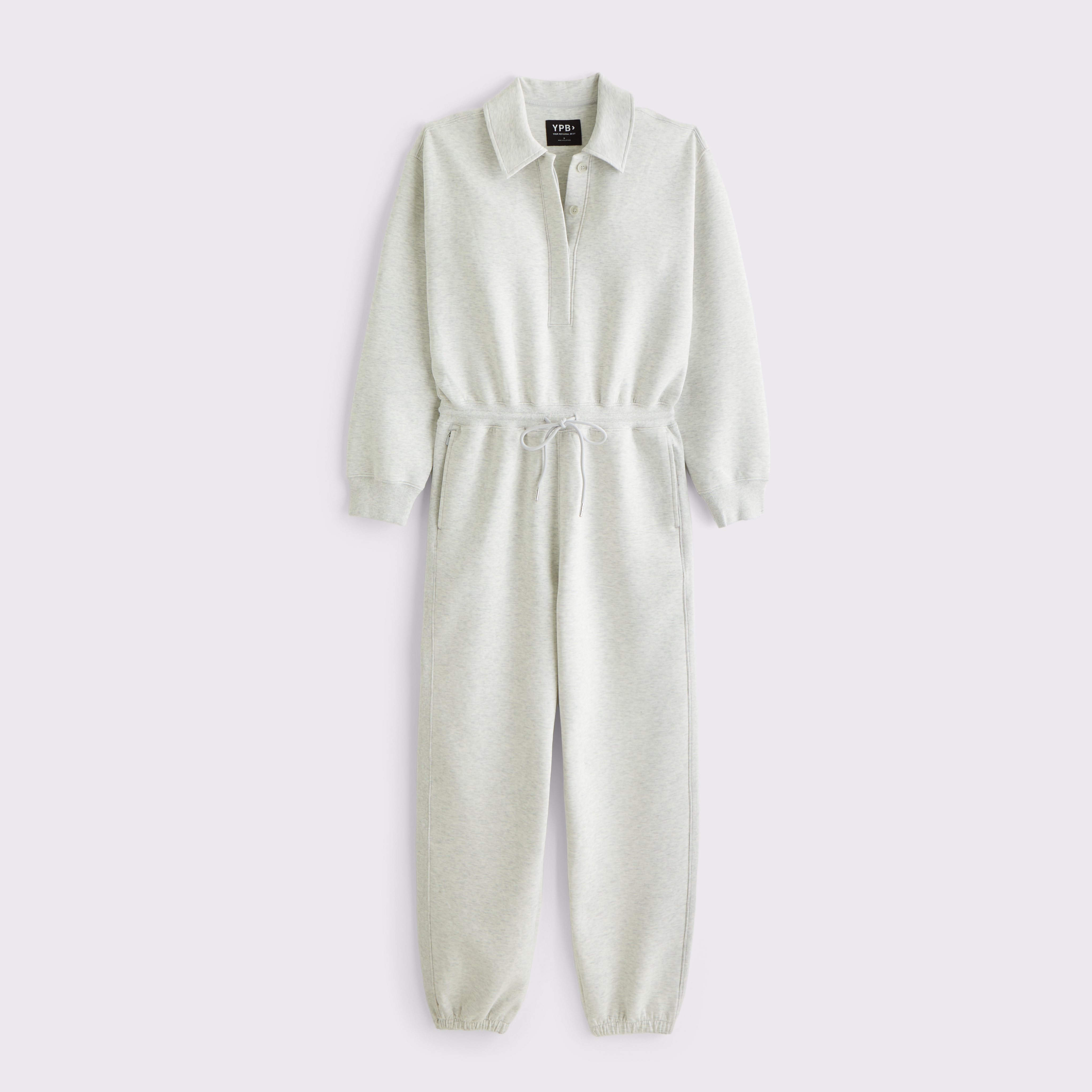 Abercrombie & Fitch Ypb Neoknit Max Polo Jumpsuit In Gray