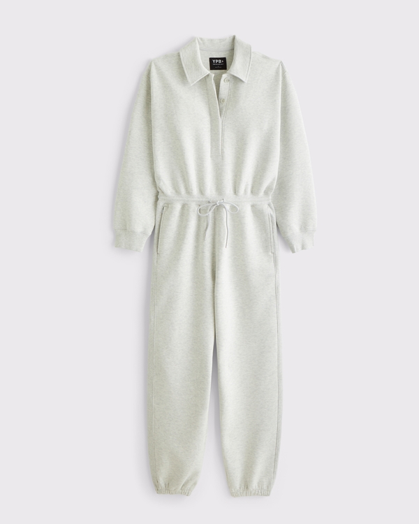 YPB neoKNIT MAX Polo Jumpsuit, Light Heather Gray view 1