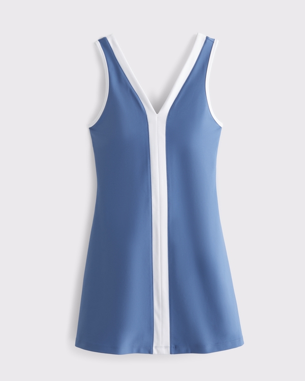 YPB sculptLUX V-Neck Mini Dress, Blue view 1