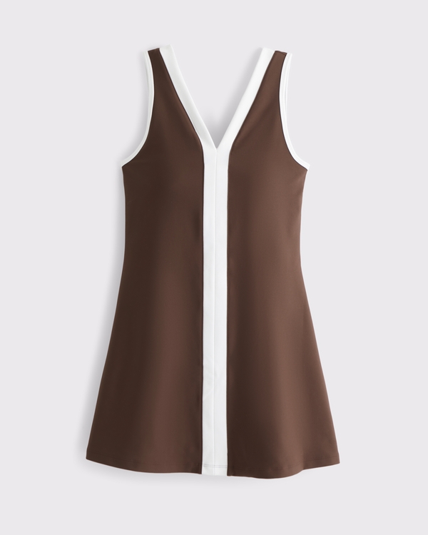 YPB sculptLUX V-Neck Mini Dress, Coffee view 1