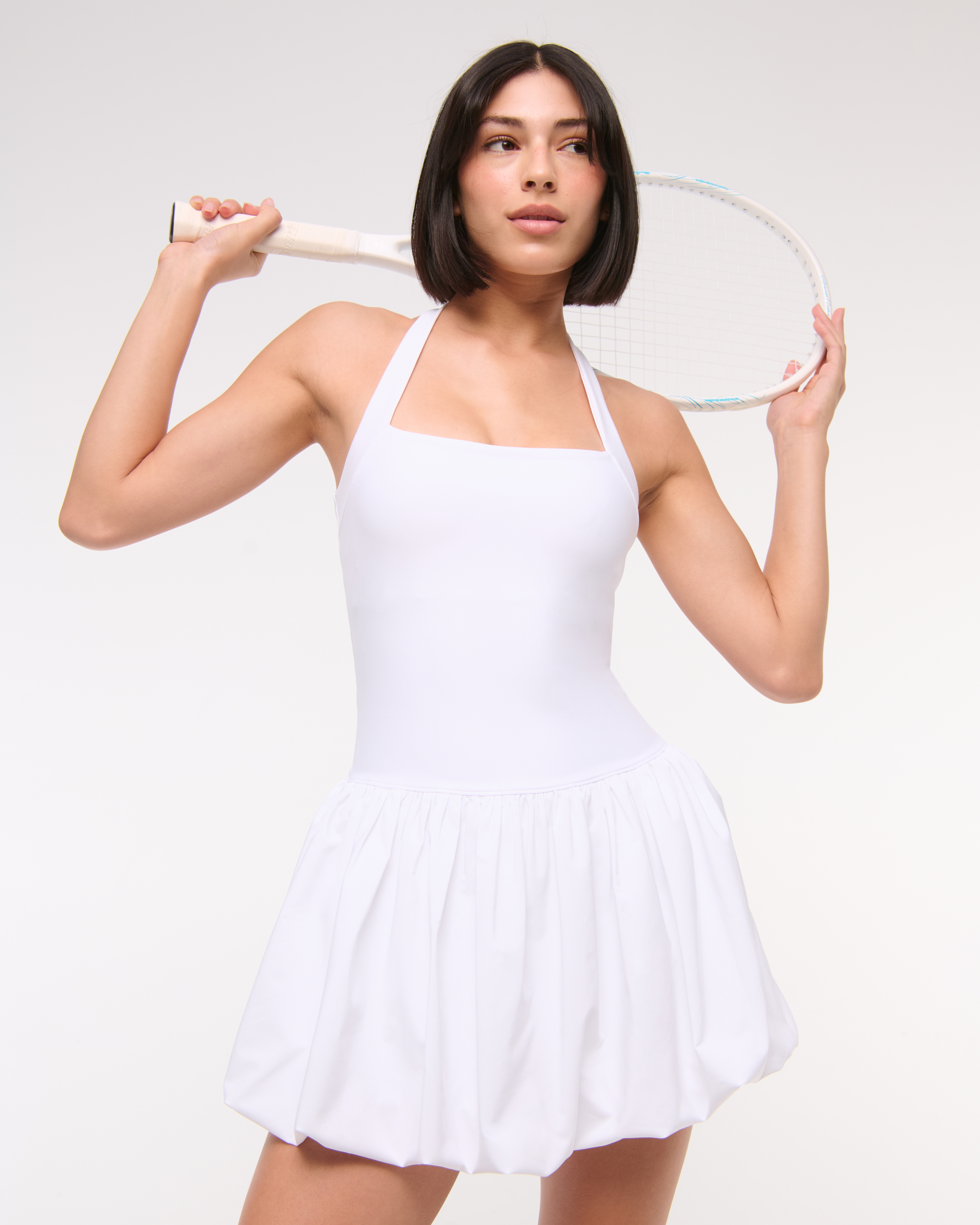 Женские платья Abercrombie & Fitch YPB motionTEK Halter Bubble Hem Mini Dress — фото 2