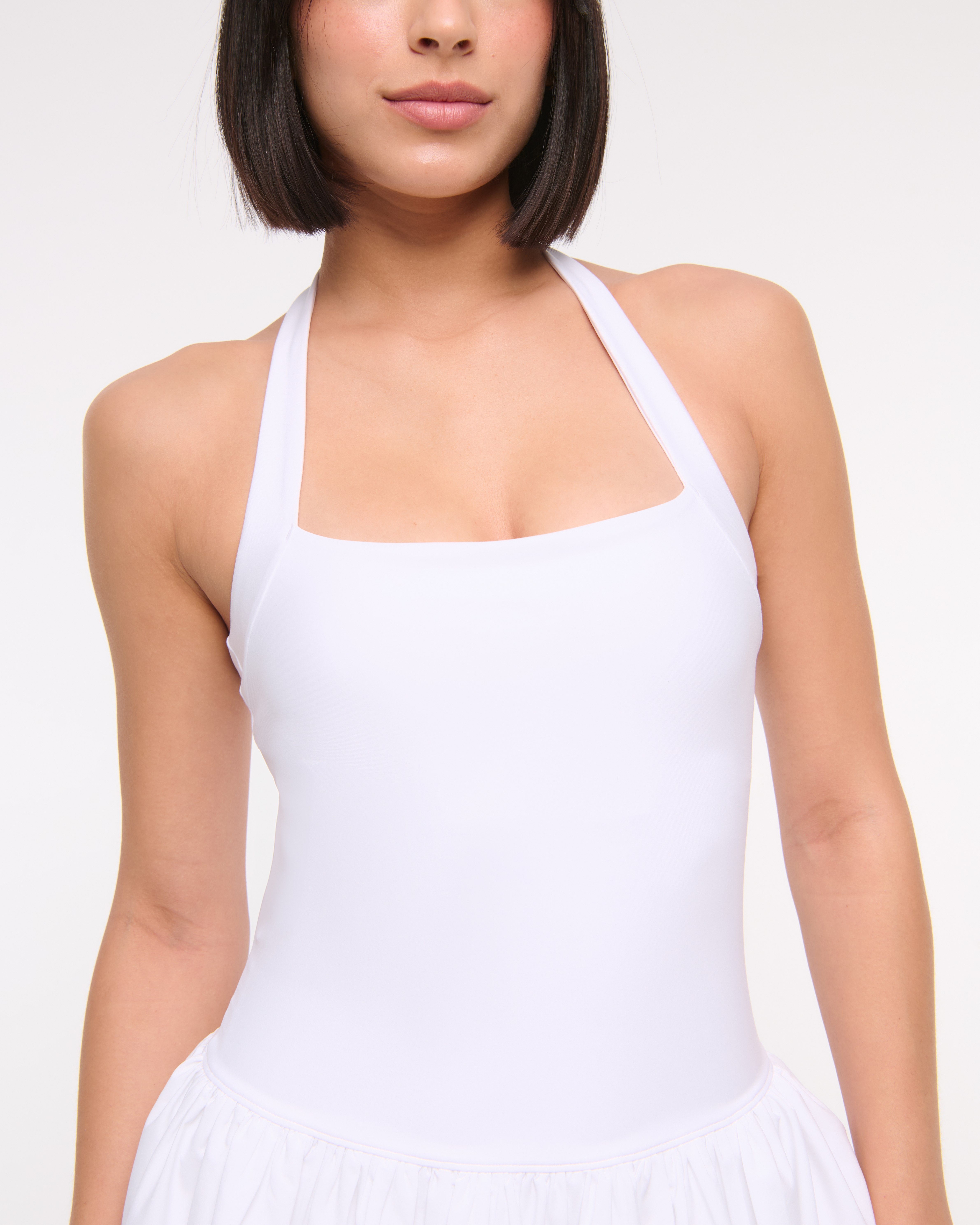 rii【ABEUNDMOR】3WAY TOPS&DOT HALTERNE… Women's YPB motionTEK Halter Bubble Hem Mini Dress | Women's