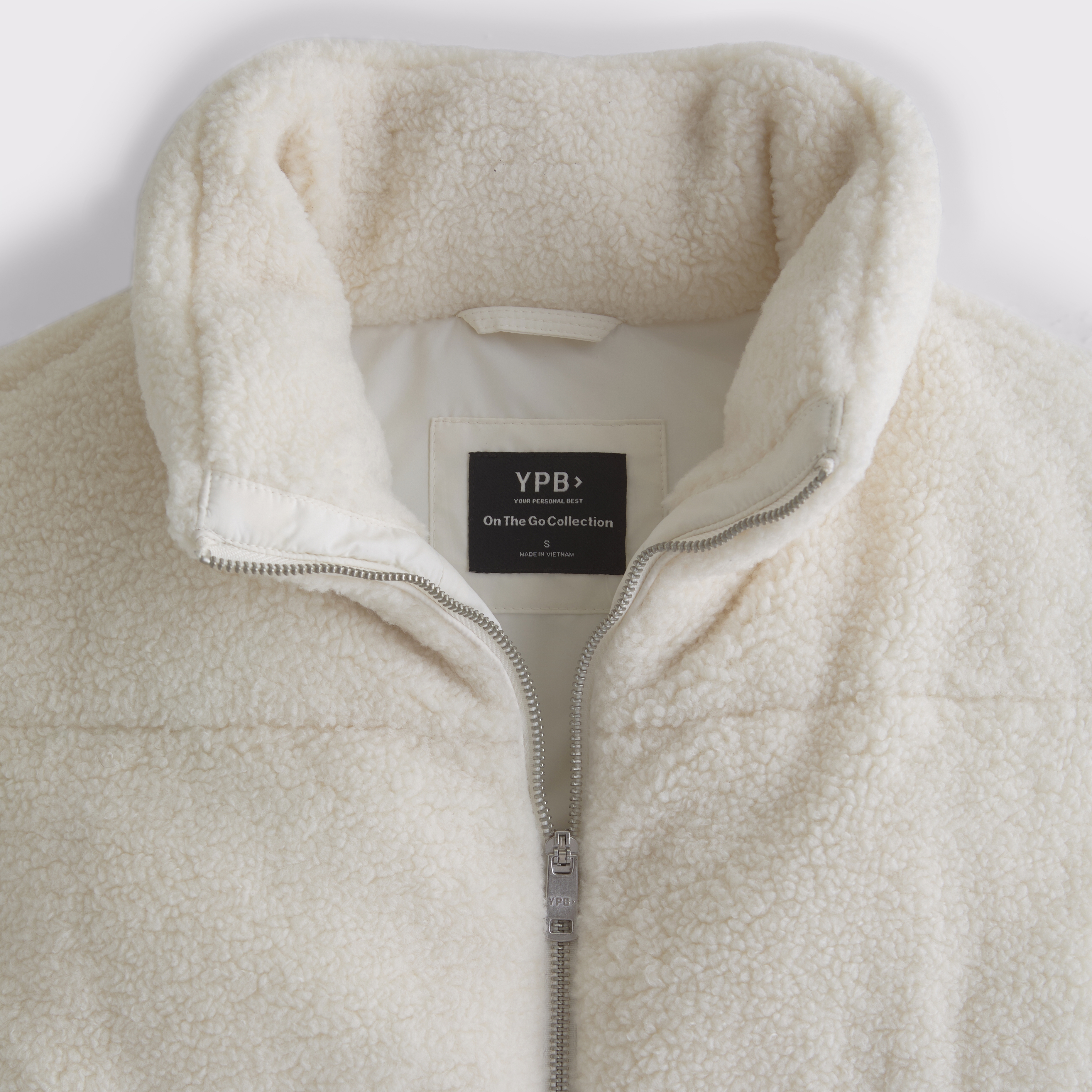 Abercrombie & Fitch Ypb On The Go Sherpa Puffer Vest In White