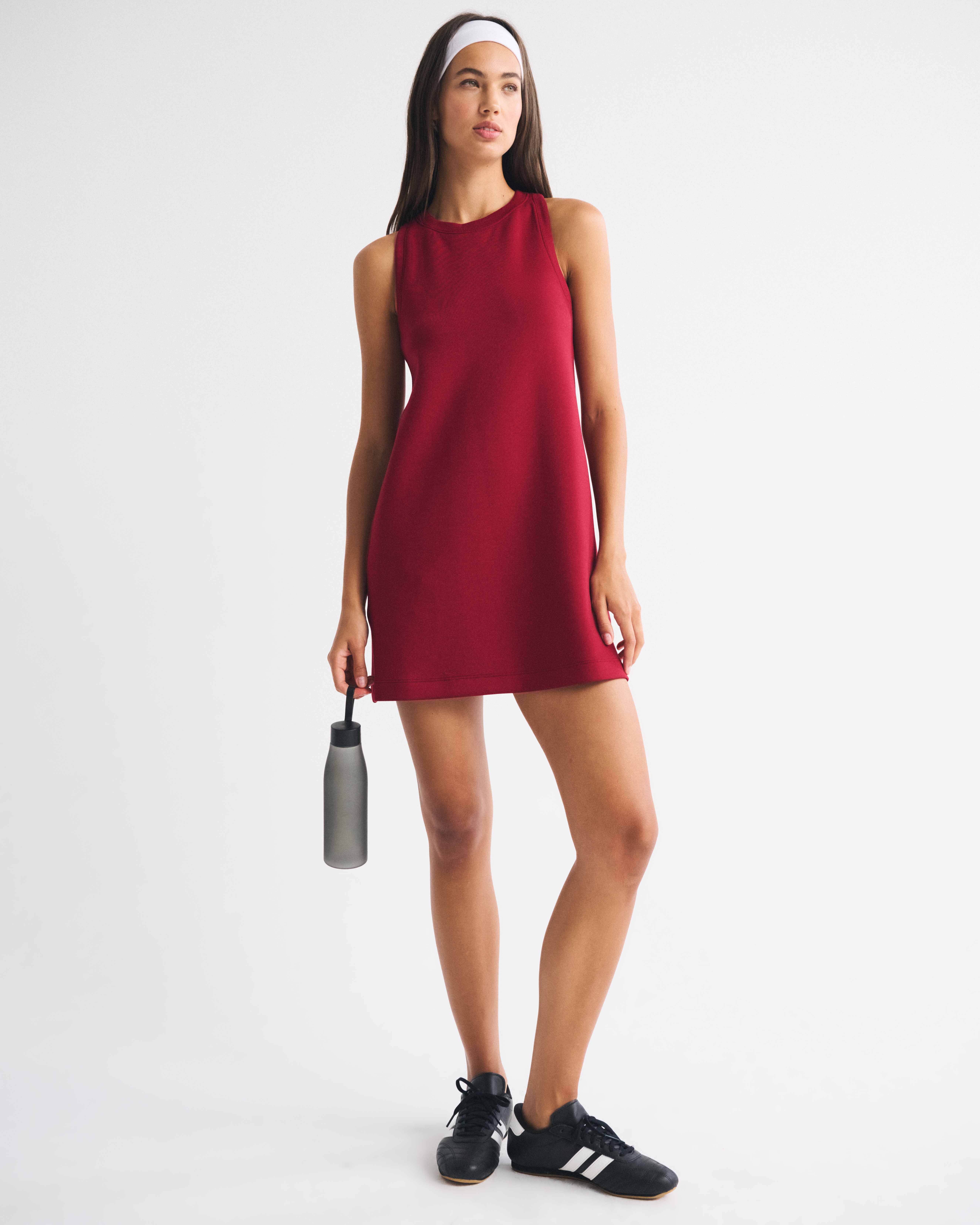 Abercrombie & Fitch Ypb Neoknit On The Go Unlined Mini Dress In Red