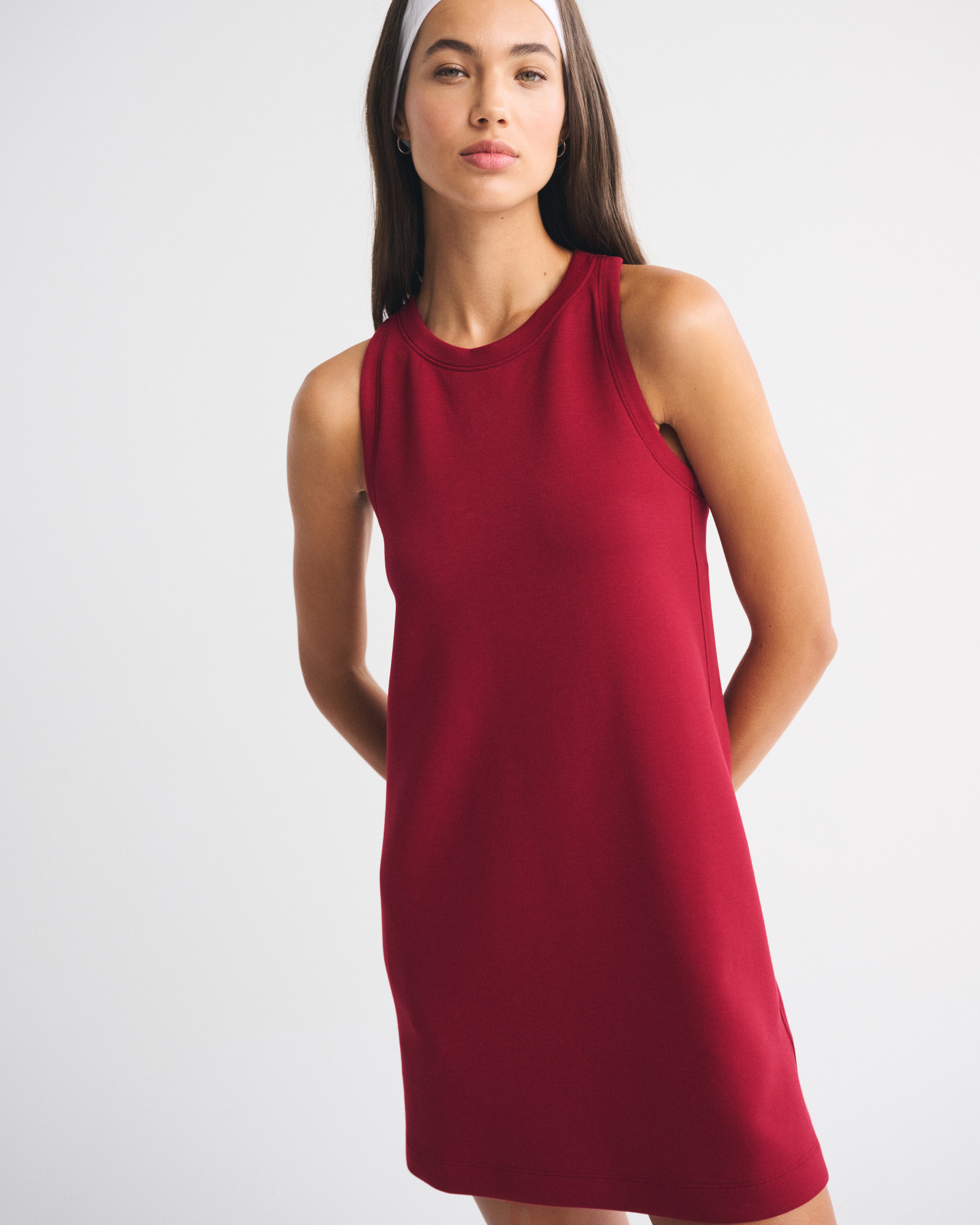 Abercrombie & Fitch Ypb Neoknit On The Go Unlined Mini Dress In Red