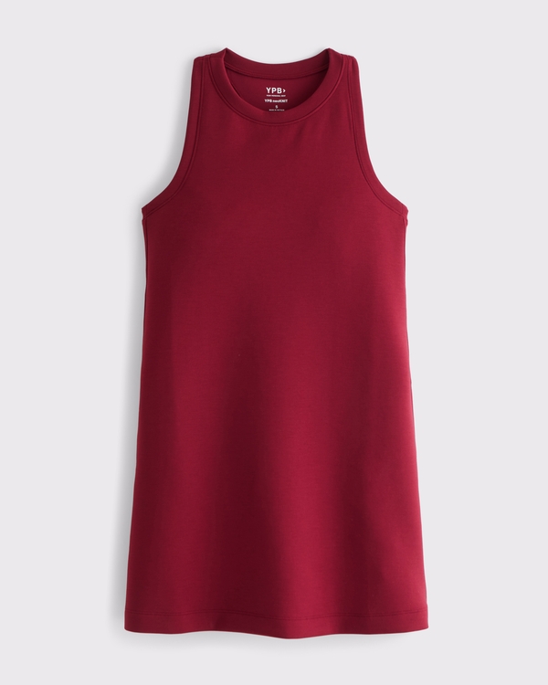 YPB neoKNIT On The Go Unlined Mini Dress, Rich Red view 1