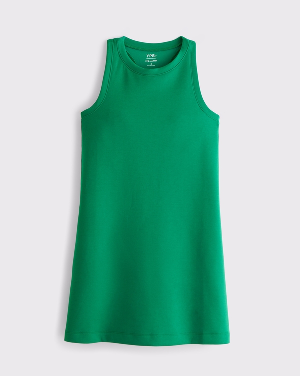 YPB neoKNIT On The Go Unlined Mini Dress, Green view 1