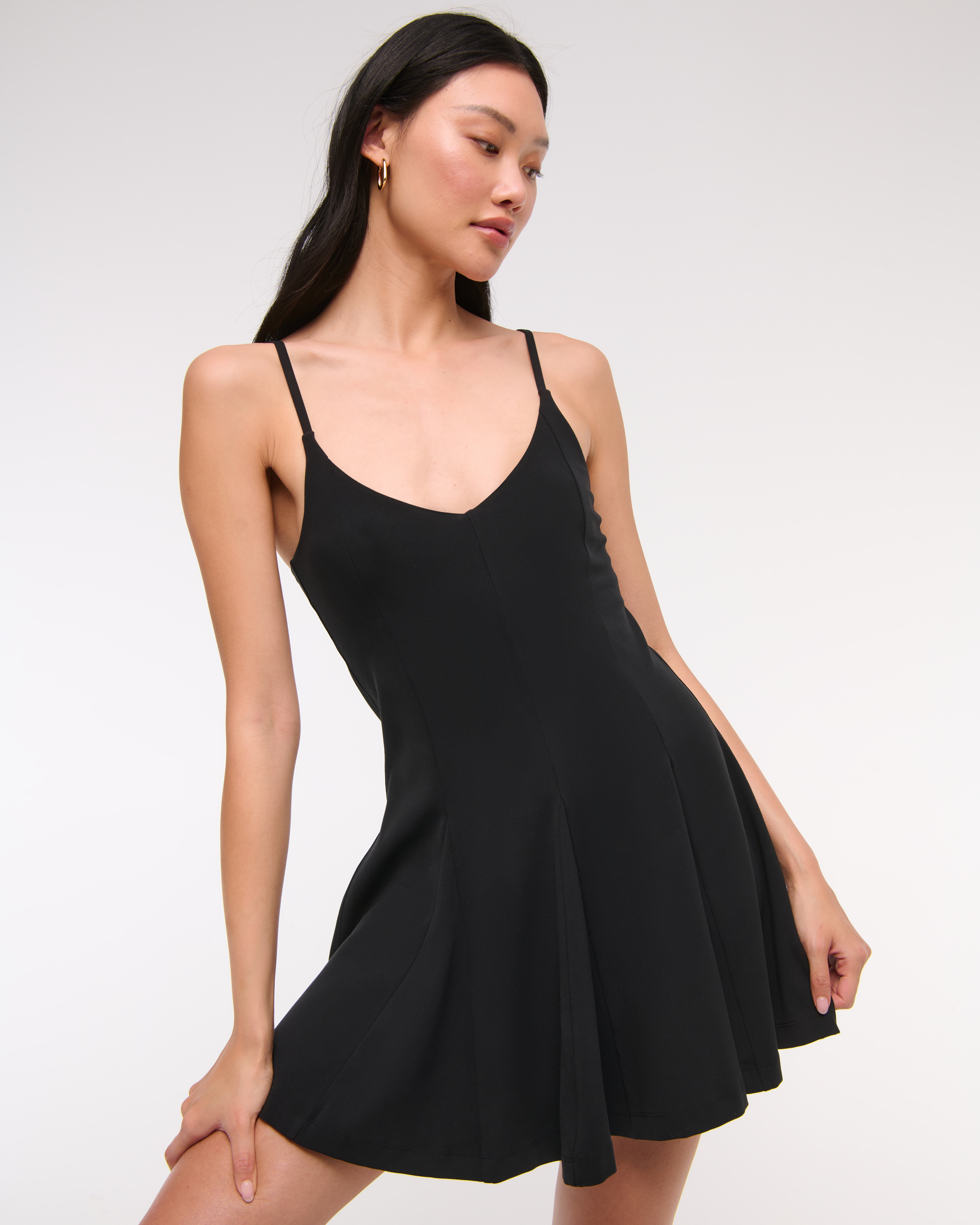 Narrow Strap Fit & Flare Mini Dress グレー Narrow Strap Fit & Flare Mini Dress グレー Narrow Strap Fit