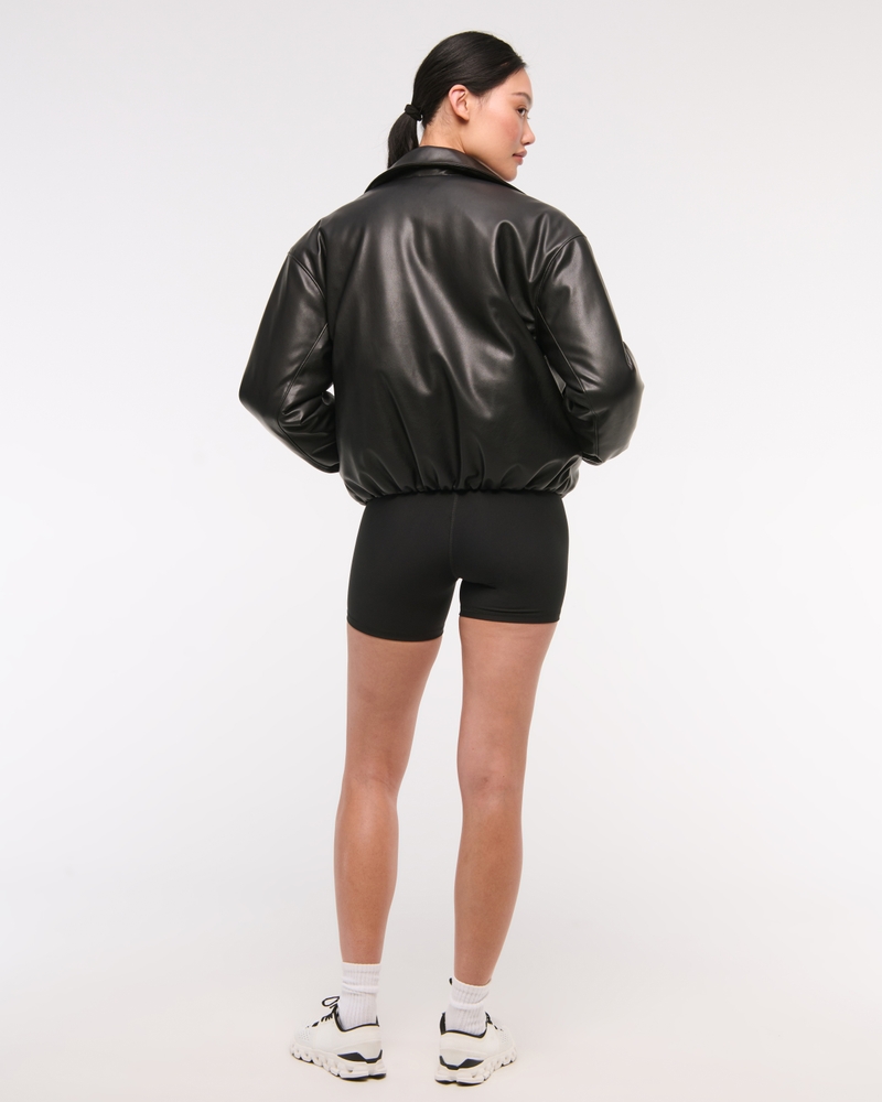 YPB Bubble Hem Vegan Leather Jacket