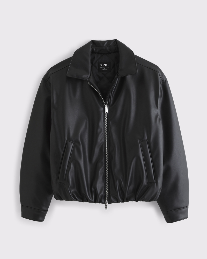 YPB Bubble Hem Vegan Leather Jacket