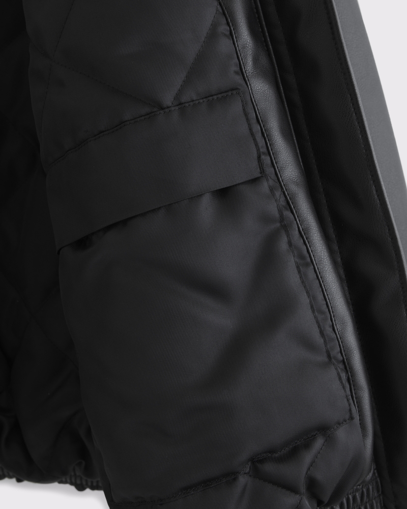 YPB Bubble Hem Vegan Leather Jacket