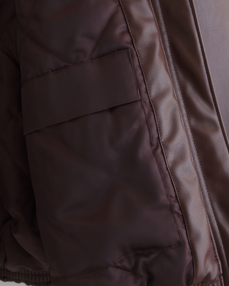 YPB Bubble Hem Vegan Leather Jacket