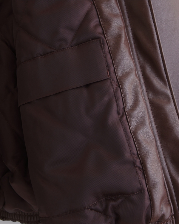 YPB Bubble Hem Vegan Leather Jacket