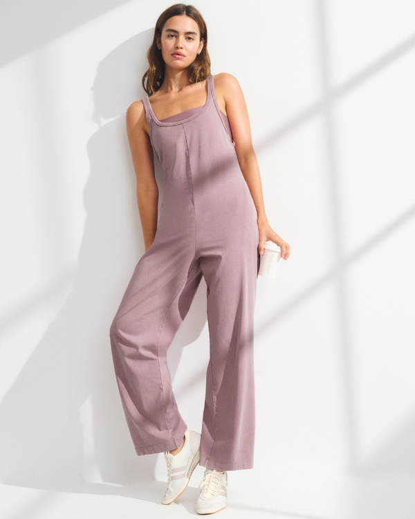 YPB Double-Layered Jumpsuit, Dark Pink view 1