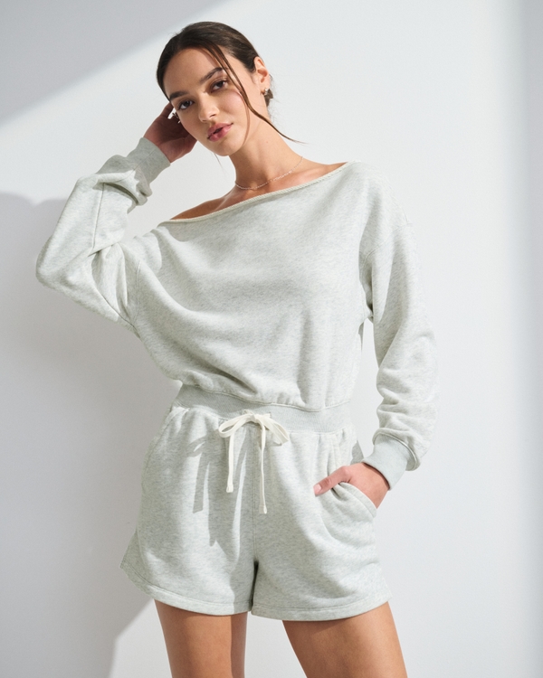 YPB On The Go Slash Romper, Light Gray view 1