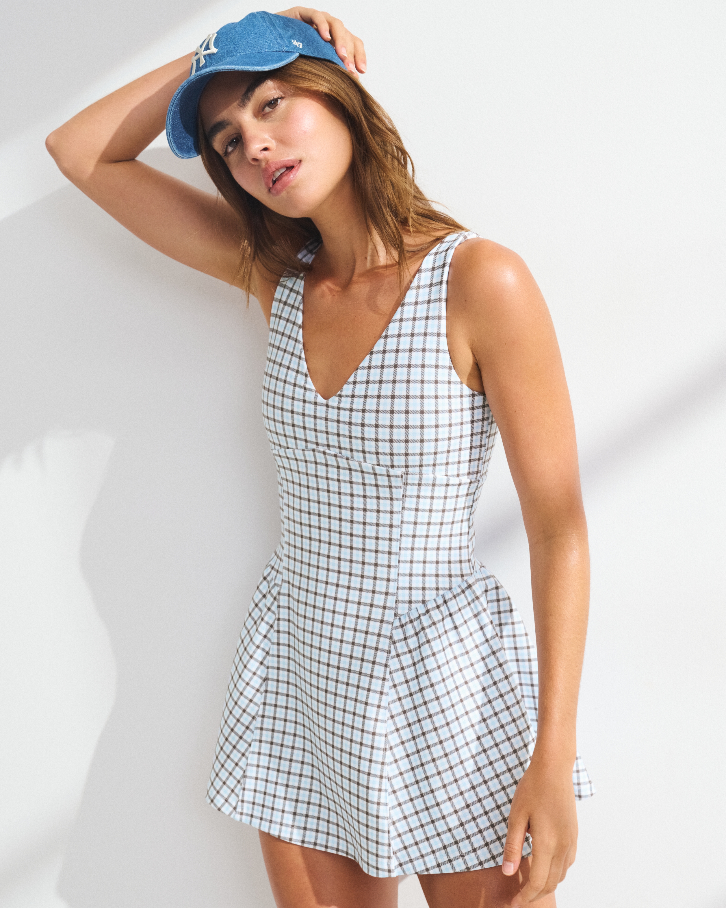 YPB sculptLUX V-Neck Mini Dress - Coffee