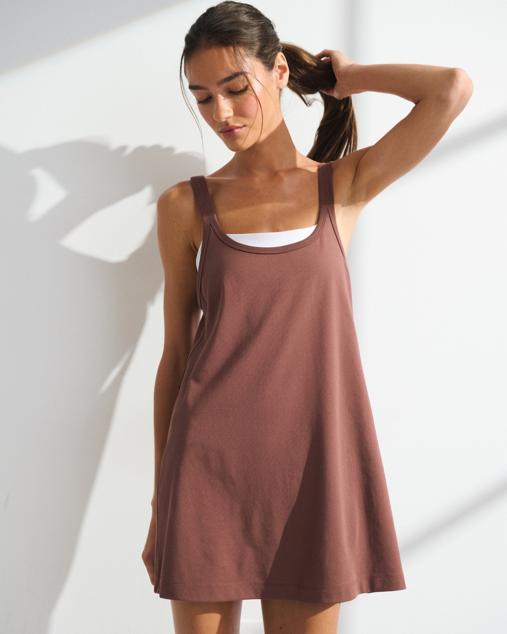 YPB On The Go Double-Layered Mini Dress