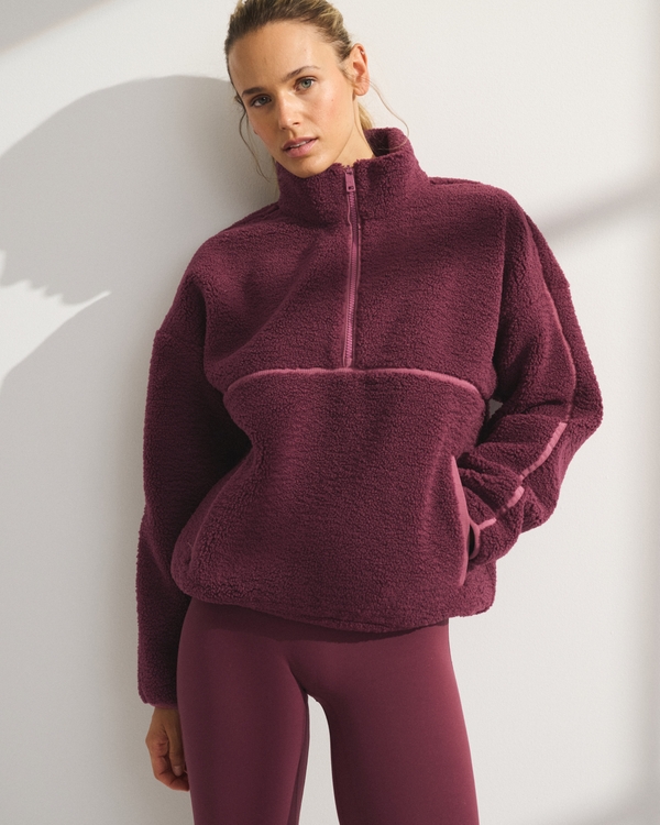 YPB On The Go Sherpa Half-Zip Sweatshirt by Abercrombie & Fitch