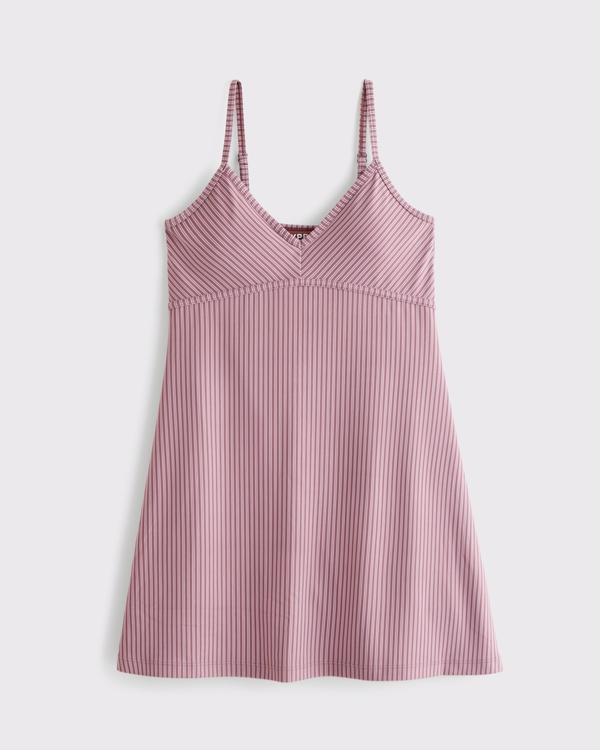 YPB studioFLEX Cami Mini Dress, Brown Mauve Stripe view 1