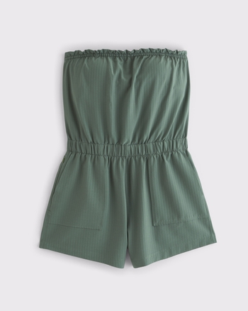YPB On The Go Seersucker Bandeau Romper