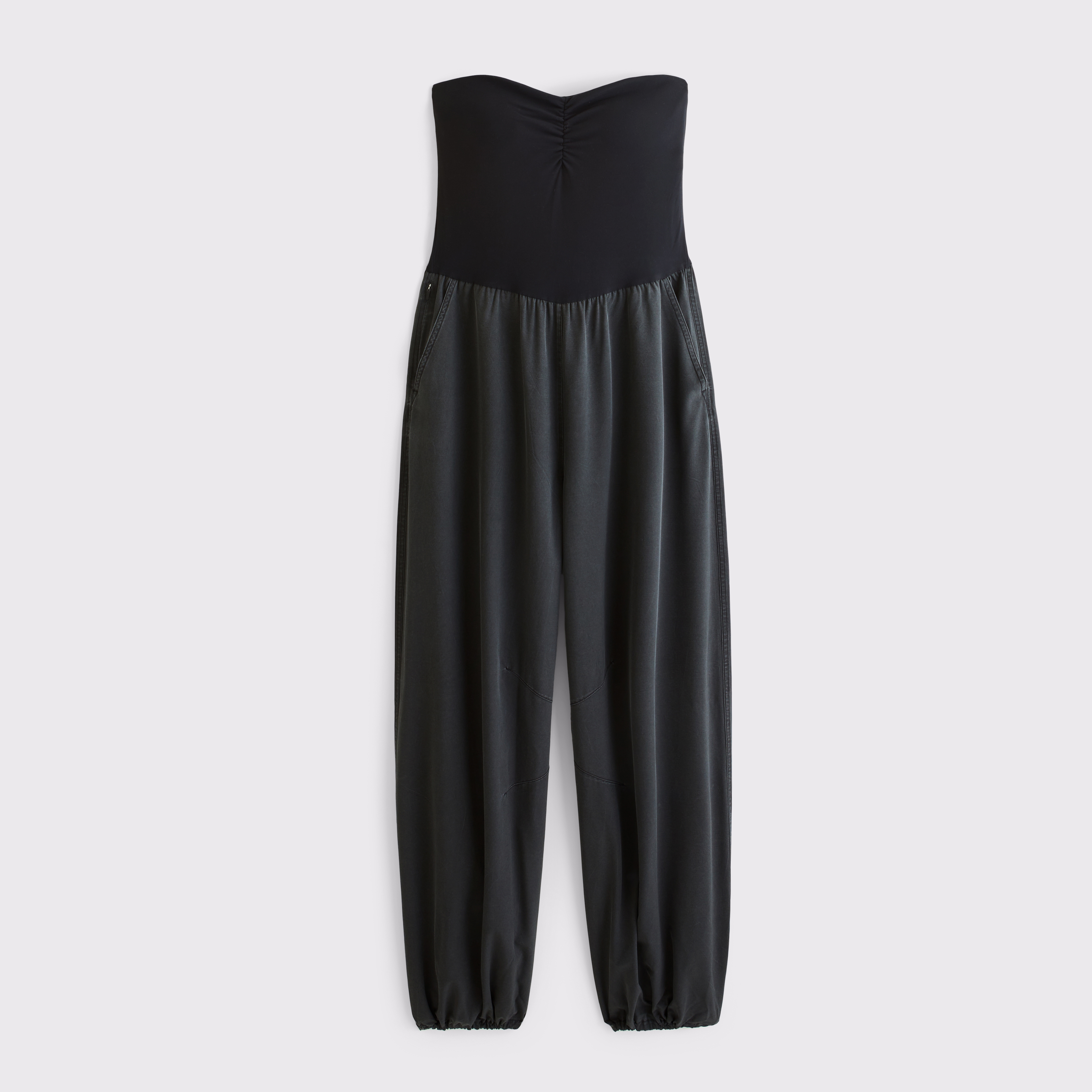 Женский комбинезон Abercrombie & Fitch YPB Hybrid Jumpsuit, цвет: Чёрный — фото 1