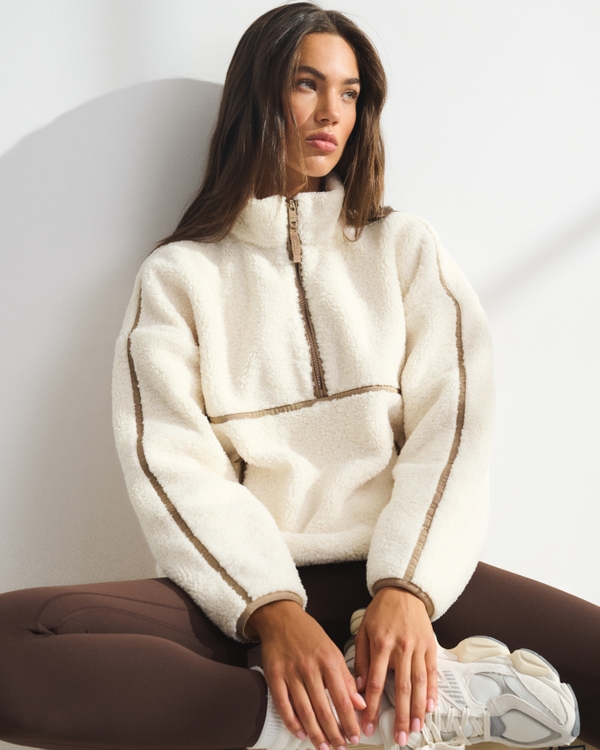 YPB On The Go Half-Zip Fleece, Cream view 1