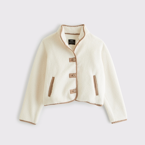 Женские куртки Abercrombie & Fitch YPB Sherpa Button-Up Jacket