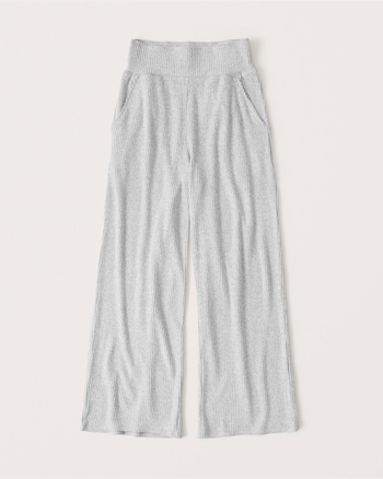 nike lounge wide leg pants in navy and white stripe