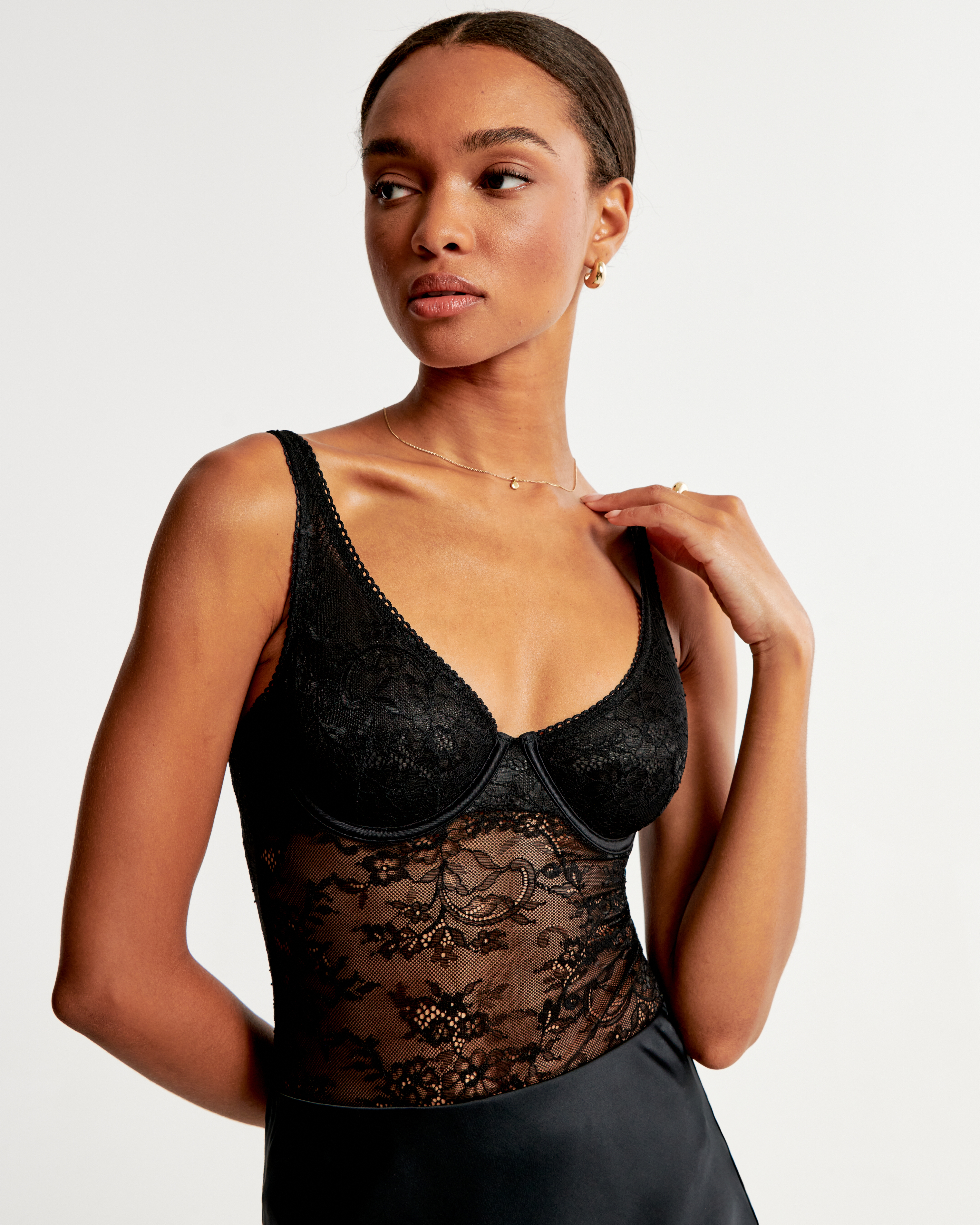 Lace bodysuit best sale with bra