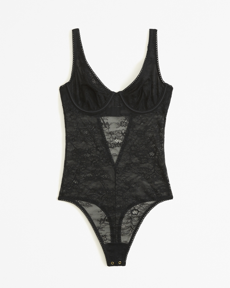 Women's Lace Bodysuit in Black | Size Xxs | Abercrombie & Fitch