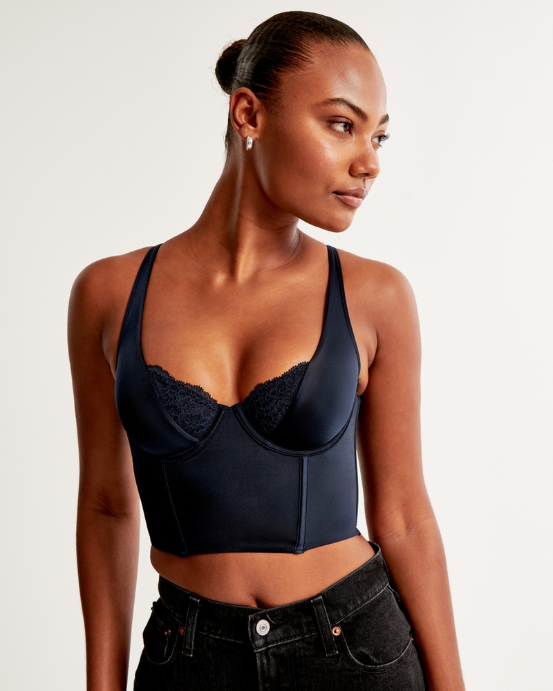 Gilly Hicks push up balconette bra in lace with logo tape
