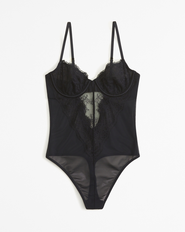 Abercrombie & Fitch Seamless Rib Bodysuit in Black