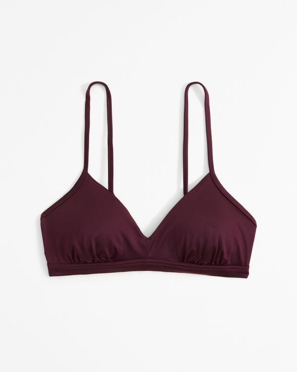 Satin Bralette, Deep Wine view 1