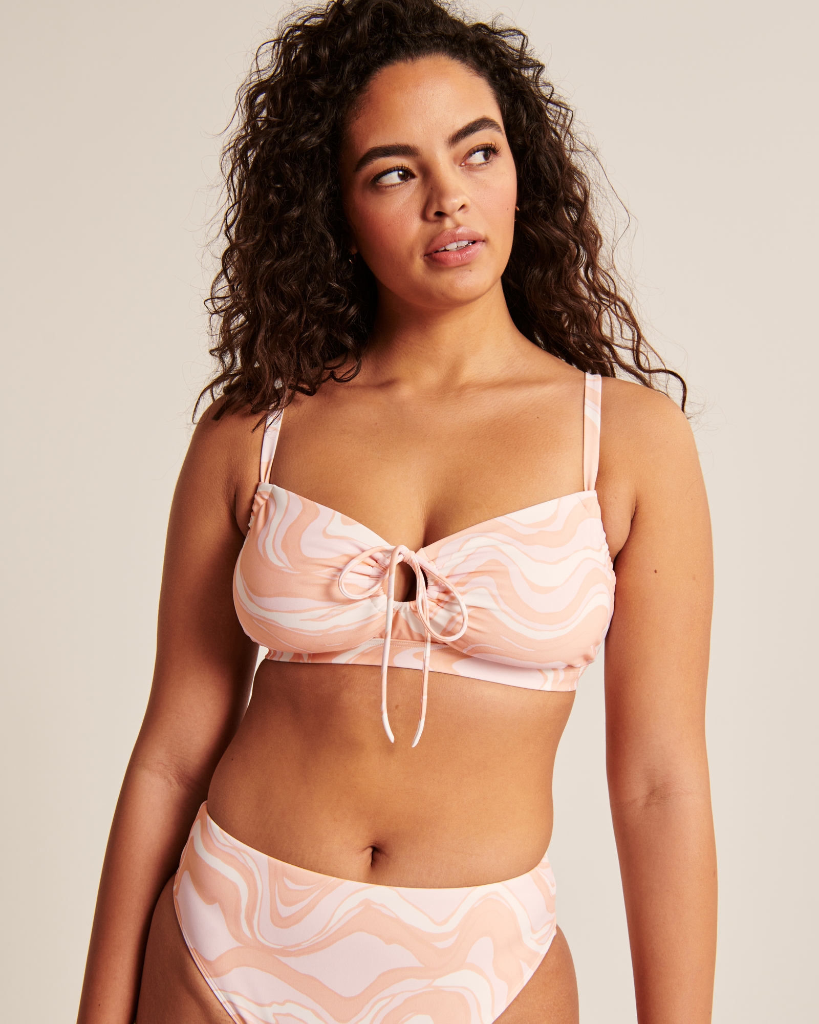 Curve Love Cinched Bralette Swim Top
