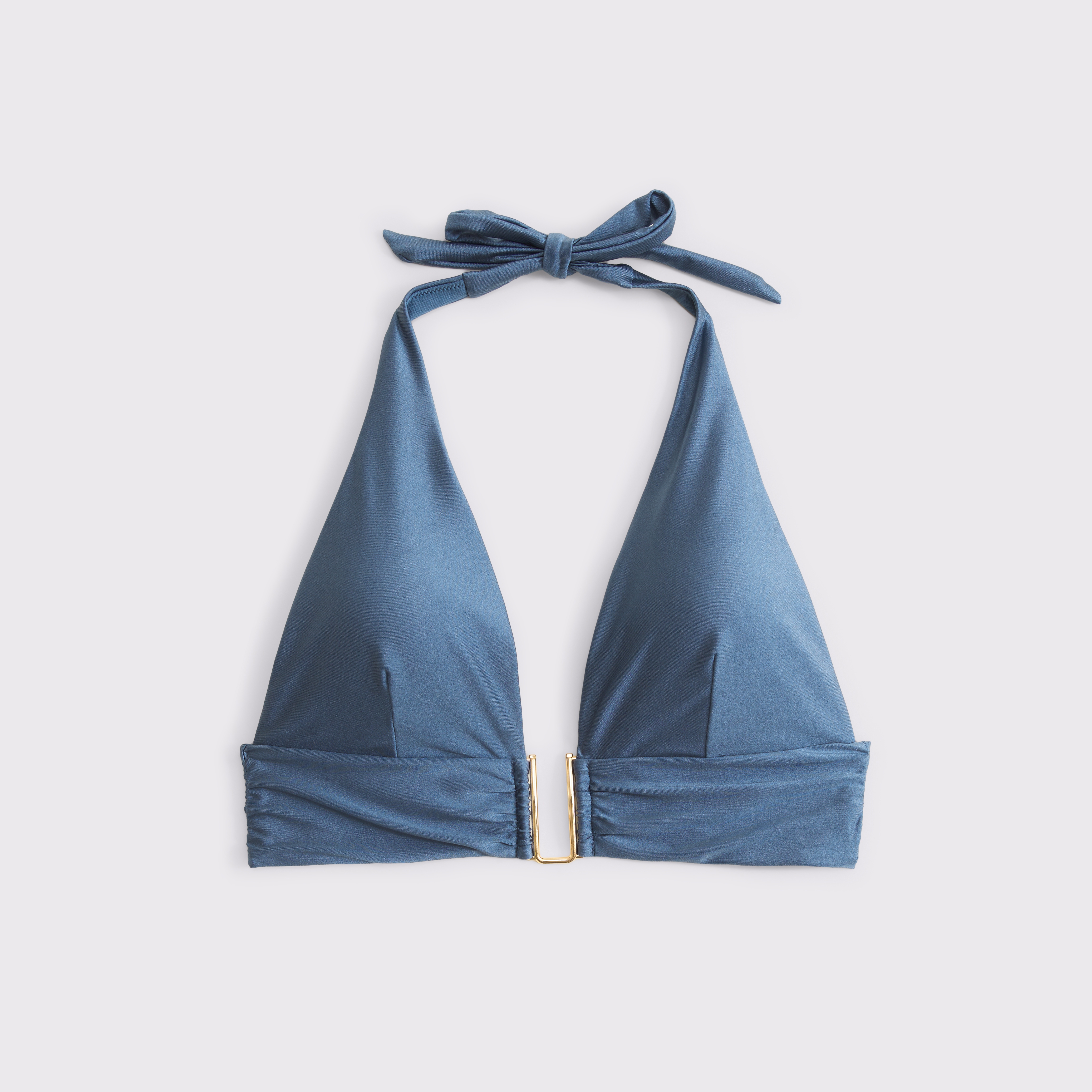 Верх бикини Longline, завязка на шее — Abercrombie & Fitch, цвет: Синий