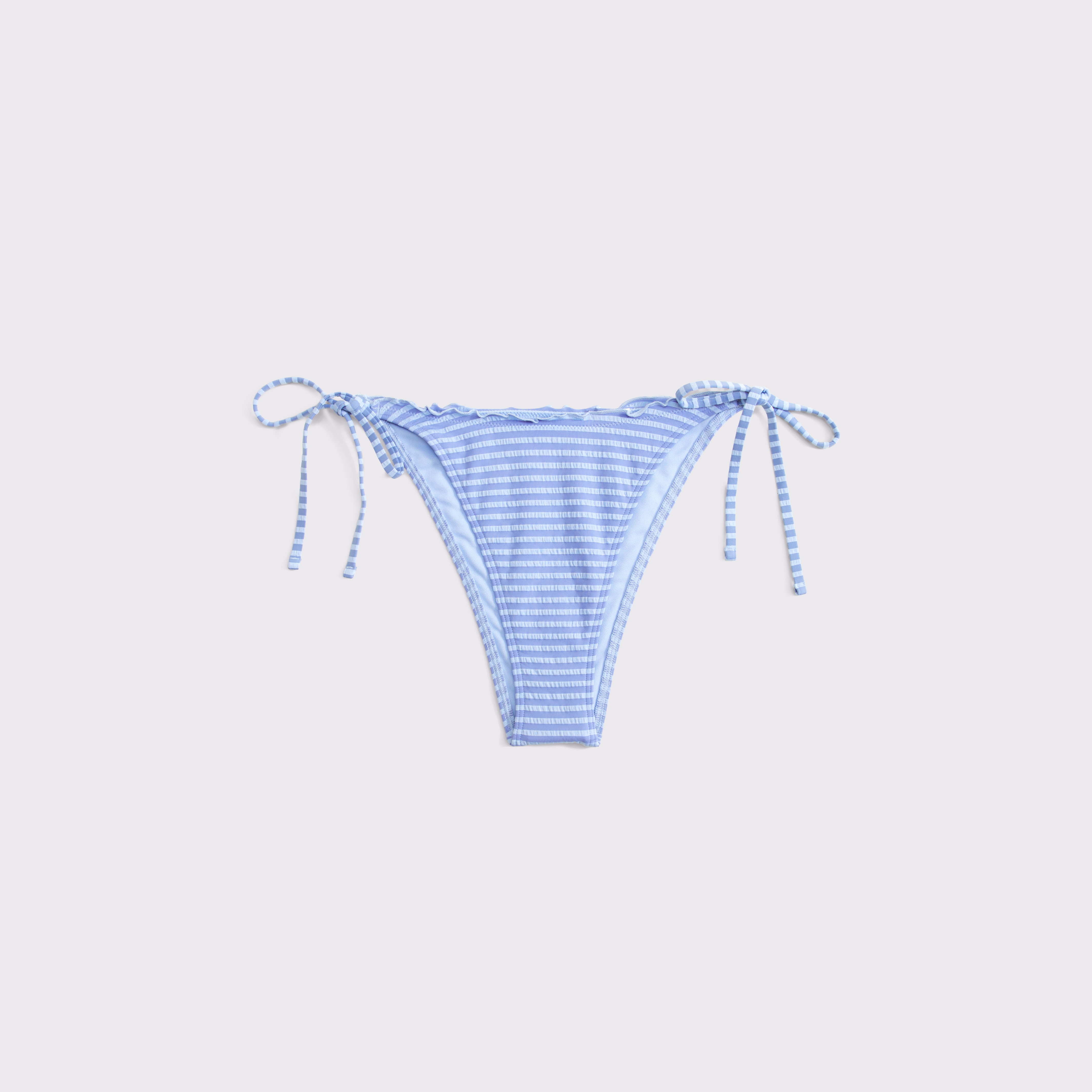 Низ бикини Tie-Side, крой чики, низкая посадка — Abercrombie & Fitch, цвет: Синий полосатый — фото 1