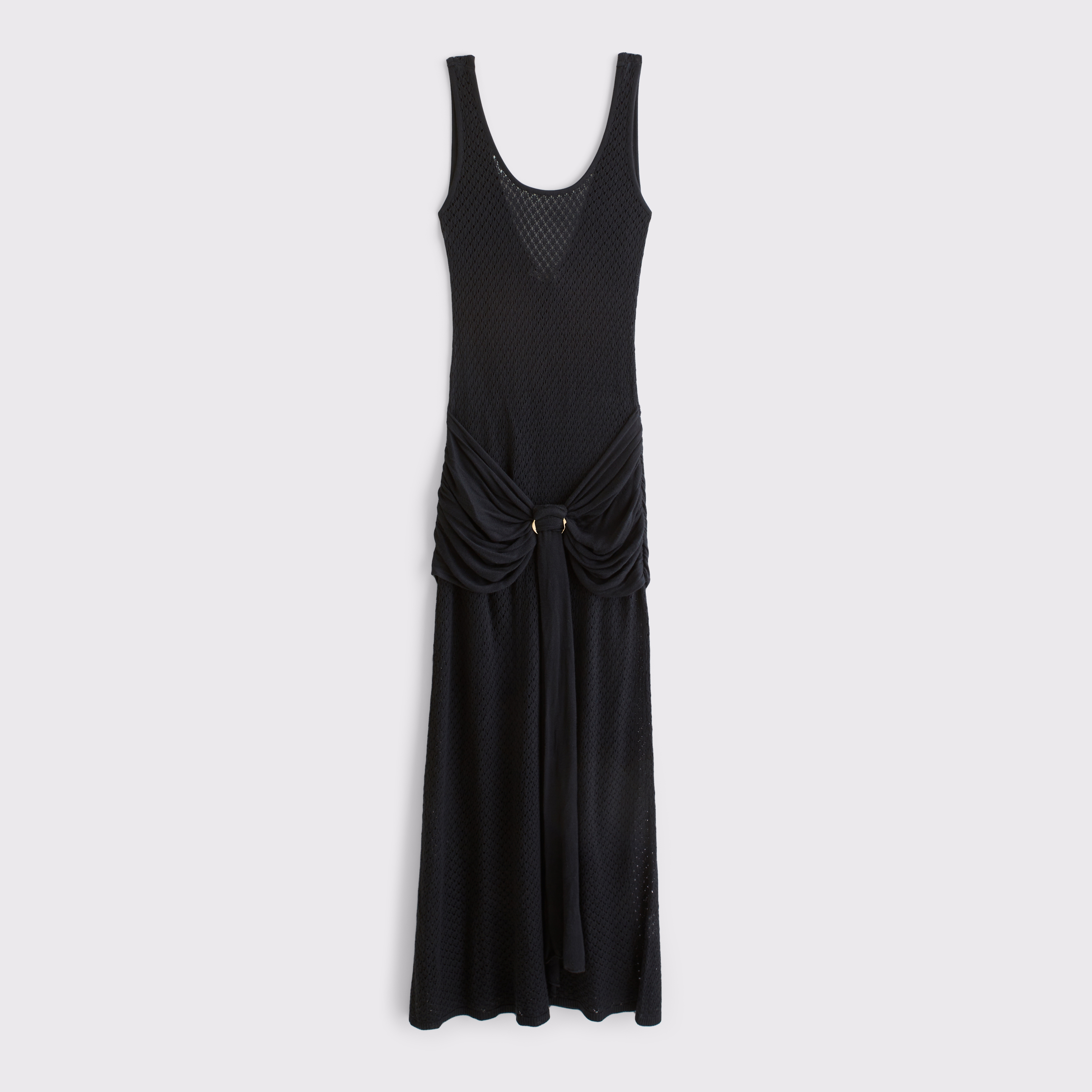 Женское платье Abercrombie & Fitch Draped Crochet-Style Maxi Dress Coverup, цвет: Чёрный