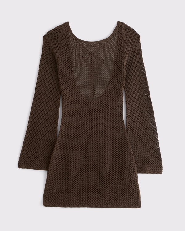 Crochet-Style Mini Dress Coverup
